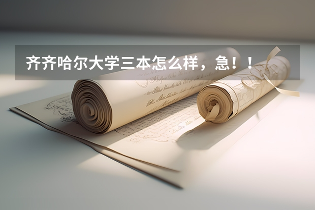 齐齐哈尔大学三本怎么样，急！！