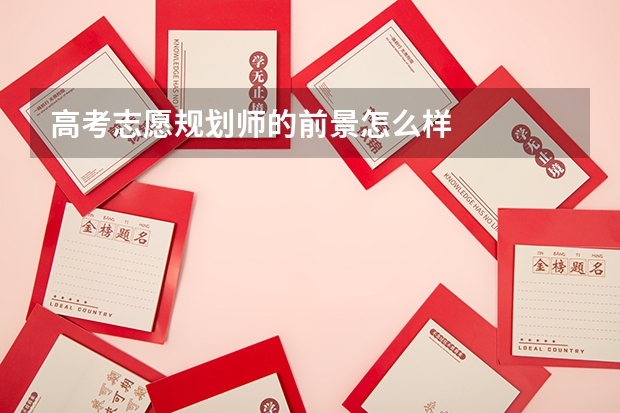 高考志愿规划师的前景怎么样