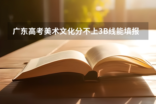 广东高考美术文化分不上3B线能填报志愿吗。什么时候填报。