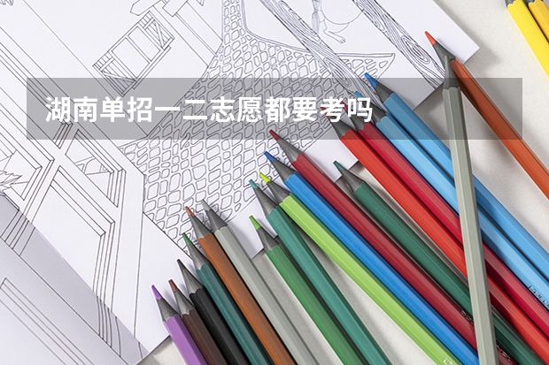 湖南单招一二志愿都要考吗