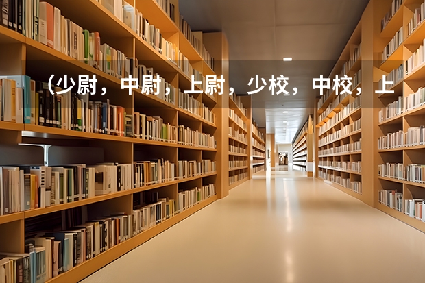 （少尉，中尉，上尉，少校，中校，上校，大校）几档是什么意思啊？还有（副连。正连，正营······）