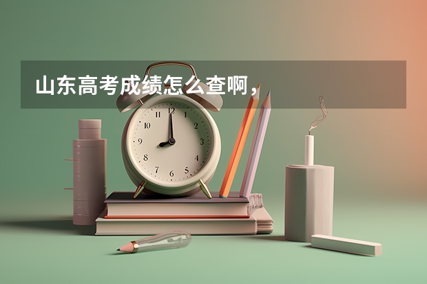 山东高考成绩怎么查啊,