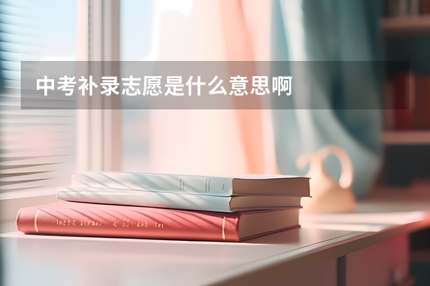 中考补录志愿是什么意思啊
